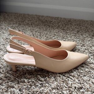 Chic Beige Slingback Heels